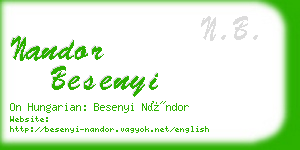 nandor besenyi business card